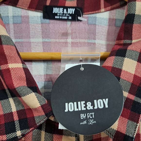 Jolie&Joy Women Plus Size 3X Christmas Plaid Dress Long Sleeve NWT - Picture 7 of 10